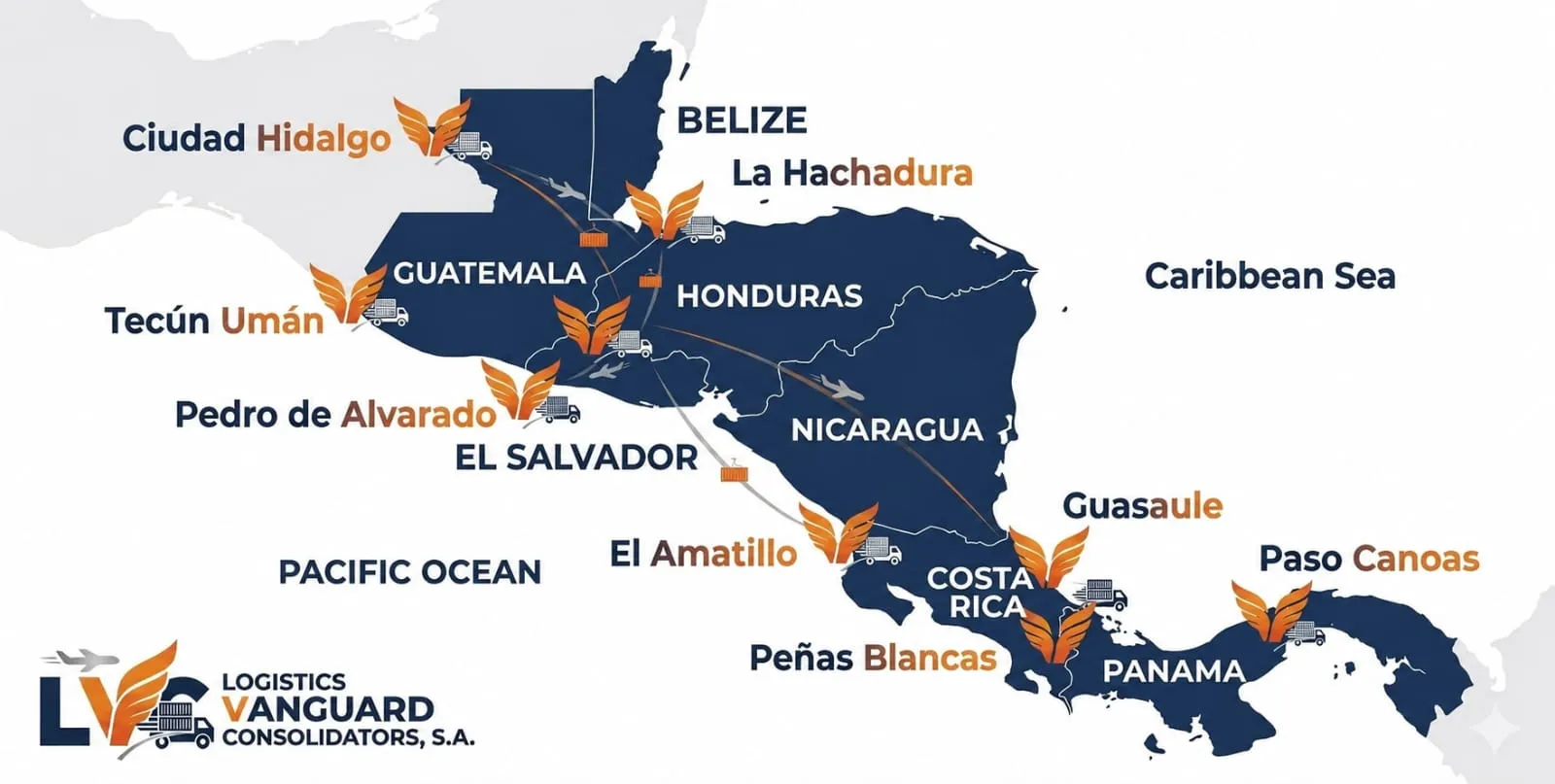 Mapa de Cobertura Terrestre en México y Centroamérica Logistics Vanguard